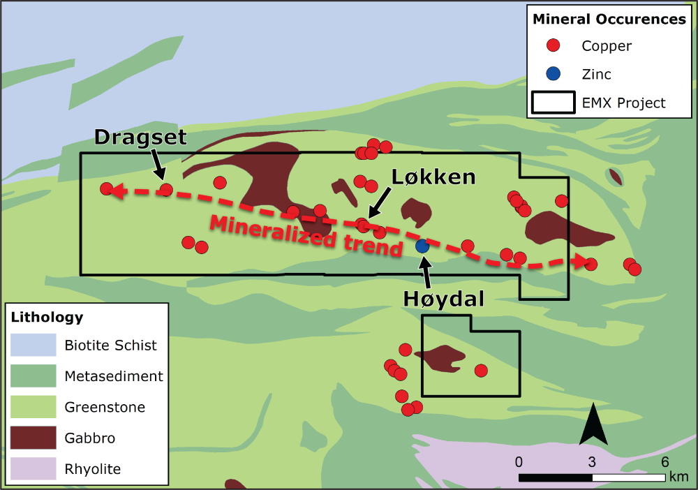 Geological map of Løkken