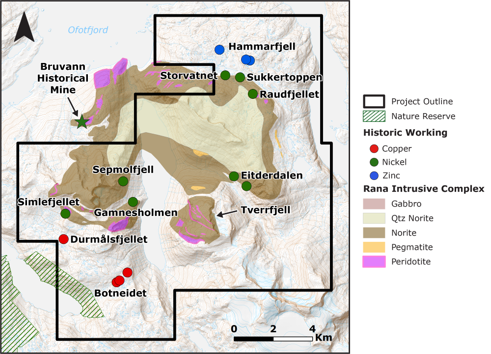 Råna geology and mineral occurrence