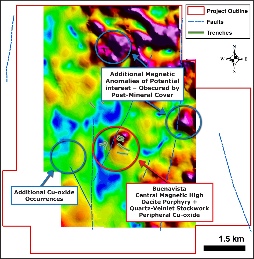 Buenavista ground magnetics MVI @ 500m