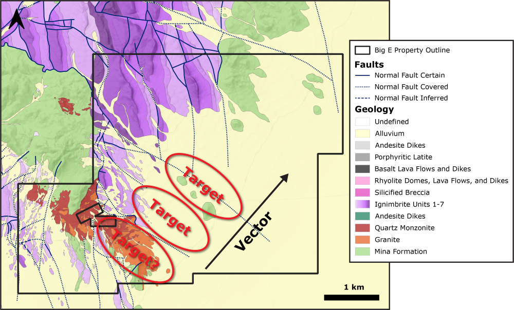 Geology and targets at the Big E project